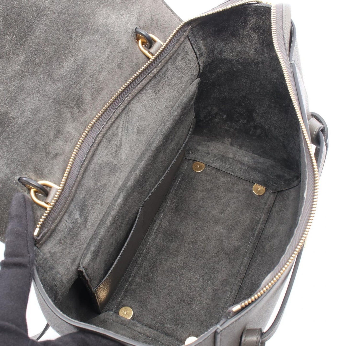 Celine Seri Belt Bag Mini Letoba Mini 2-Way Gray Leather — view 3