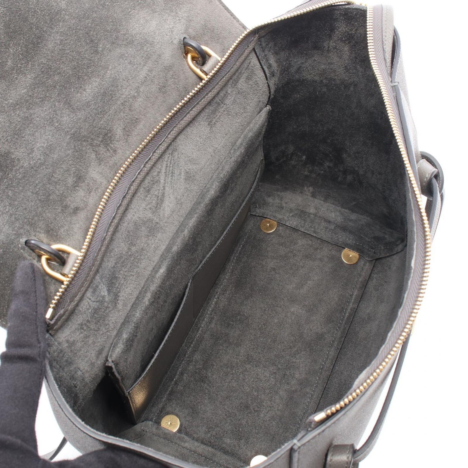 Celine Seri Belt Bag Mini Letoba Mini 2-Way Gray Leather — view 3