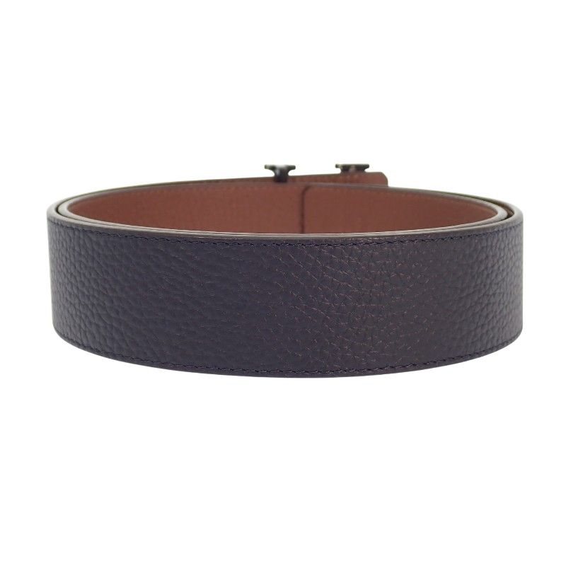 Louis Vuitton LV Optic 40 mm Belt Taurillon Leather Navy Brown Silver — view 4