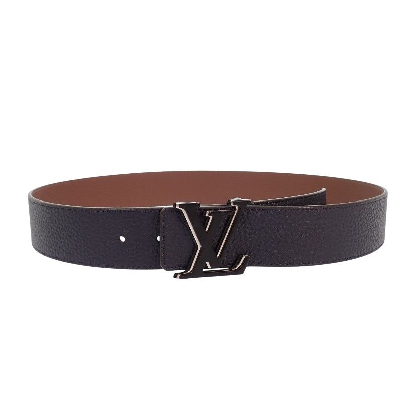 Louis Vuitton LV Optic 40 mm Belt Taurillon Leather Navy Brown Silver — view 5