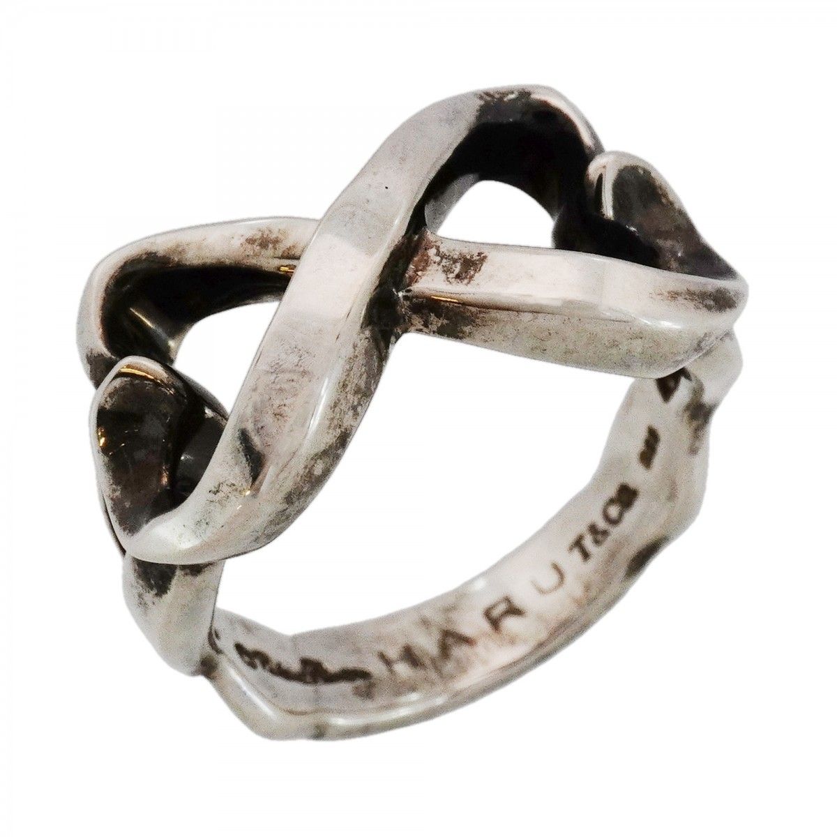 Tiffany & Co Ring Double Loving Heart 925 Sterling Silver