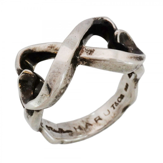 Tiffany & Co Ring Double Loving Heart 925 Sterling Silver