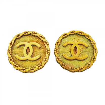 Chanel Earrings Vintage CC Logo Gold Plated