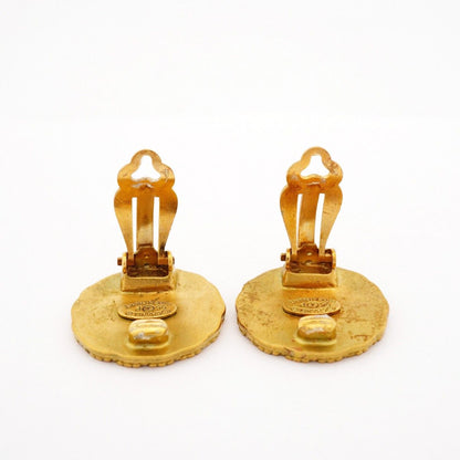 Chanel Earrings Vintage CC Logo Gold Plated — view 7