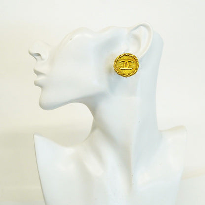 Chanel Earrings Vintage CC Logo Gold Plated — view 5