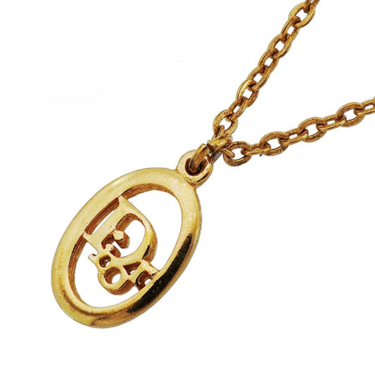 Dior Necklace Logo Oval Gold Plated