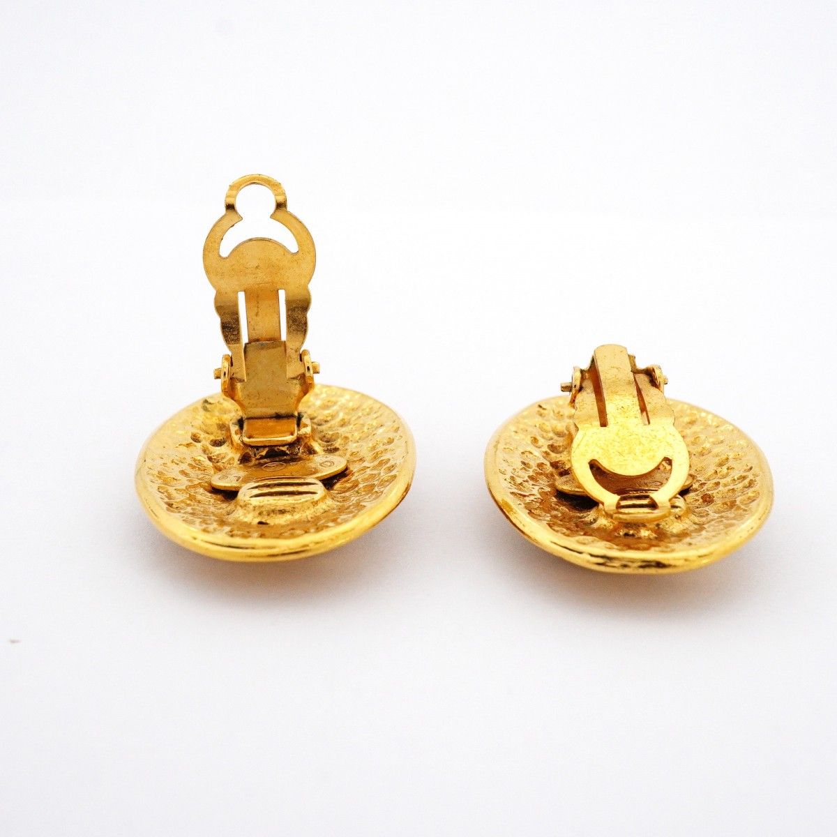 Chanel Earrings Vintage CC Logo Gold Plated — view 3