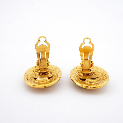 Chanel Earrings Vintage CC Logo Gold Plated — view 6