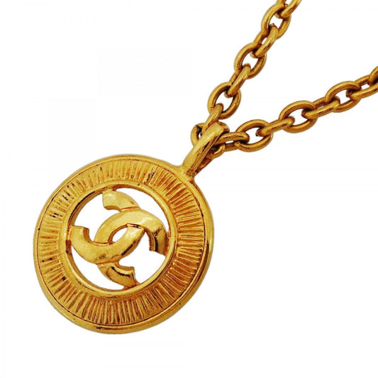 Chanel Necklace Vintage CC Logo Round