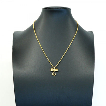 Dior Necklace CD Logo Ribbon Motif Gold Plated — view 5