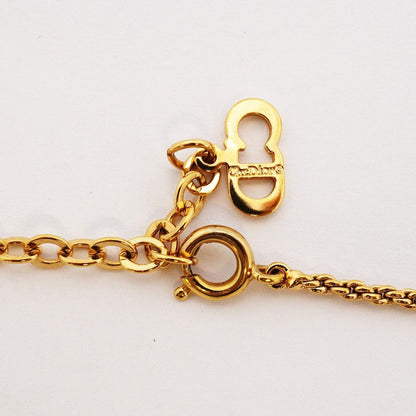 Dior Necklace CD Logo Ribbon Motif Gold Plated — view 4
