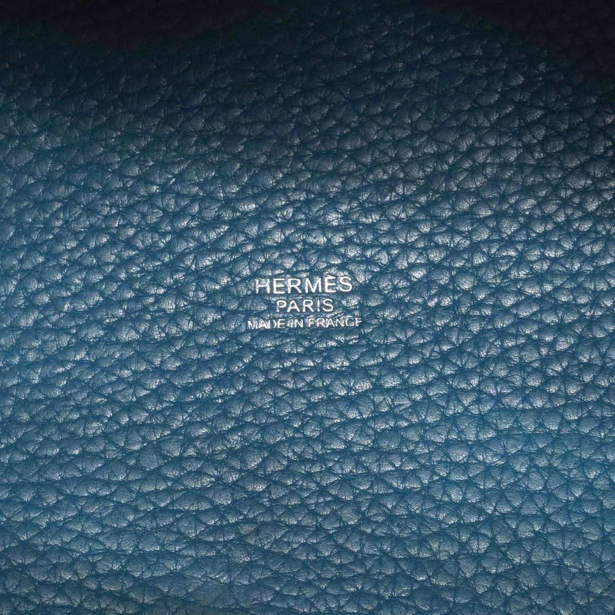 Hermes Handbag Picotin Lock PM Taurillon Clemence Blue Jean Silver — view 5
