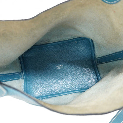 Hermes Handbag Picotin Lock PM Taurillon Clemence Blue Jean Silver — view 4