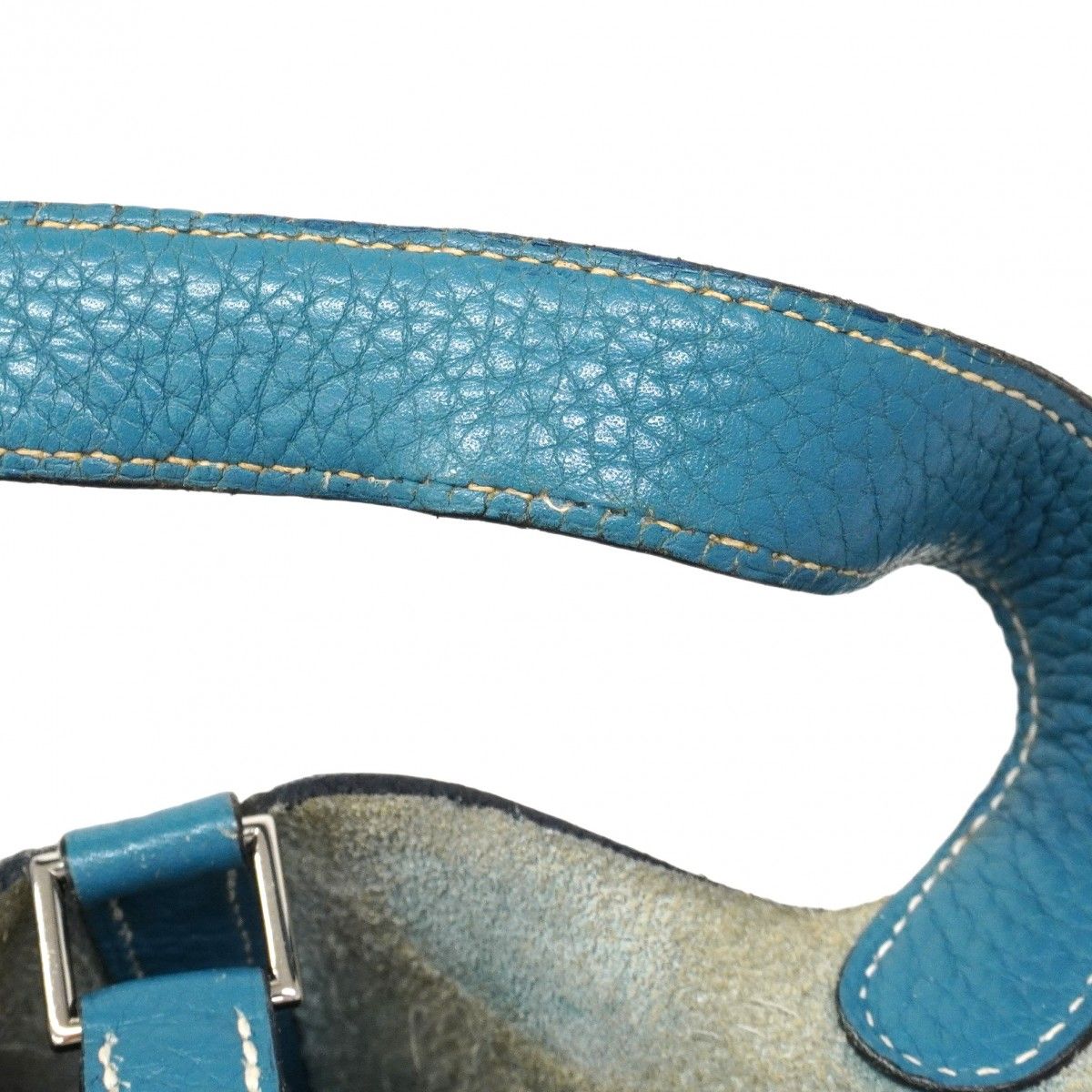 Hermes Handbag Picotin Lock PM Taurillon Clemence Blue Jean Silver — view 7
