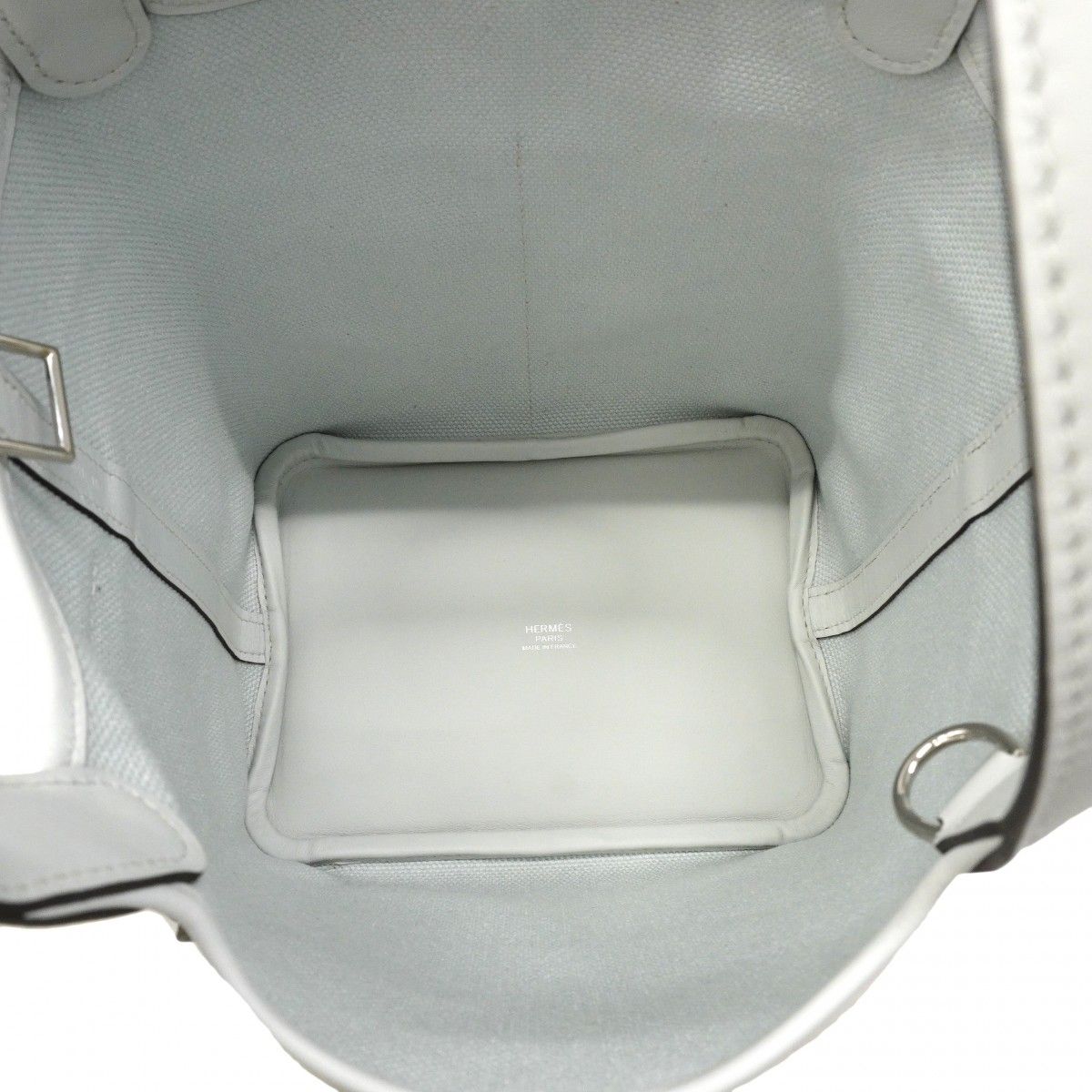 Hermes Handbag Picotin Lock Cargo PM Swift Toile Elan Gray Platinum Silver — view 4