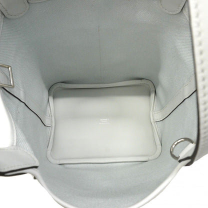 Hermes Handbag Picotin Lock Cargo PM Swift Toile Elan Gray Platinum Silver — view 4