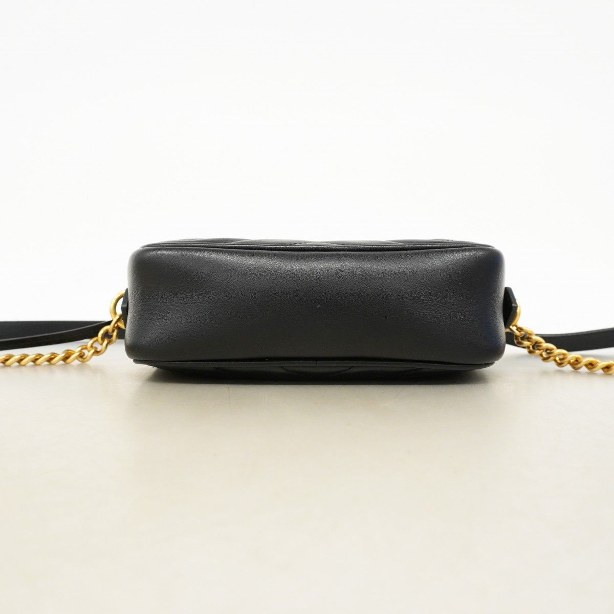 Gucci Shoulder Bag GG Marmont Leather Black Gold — view 3