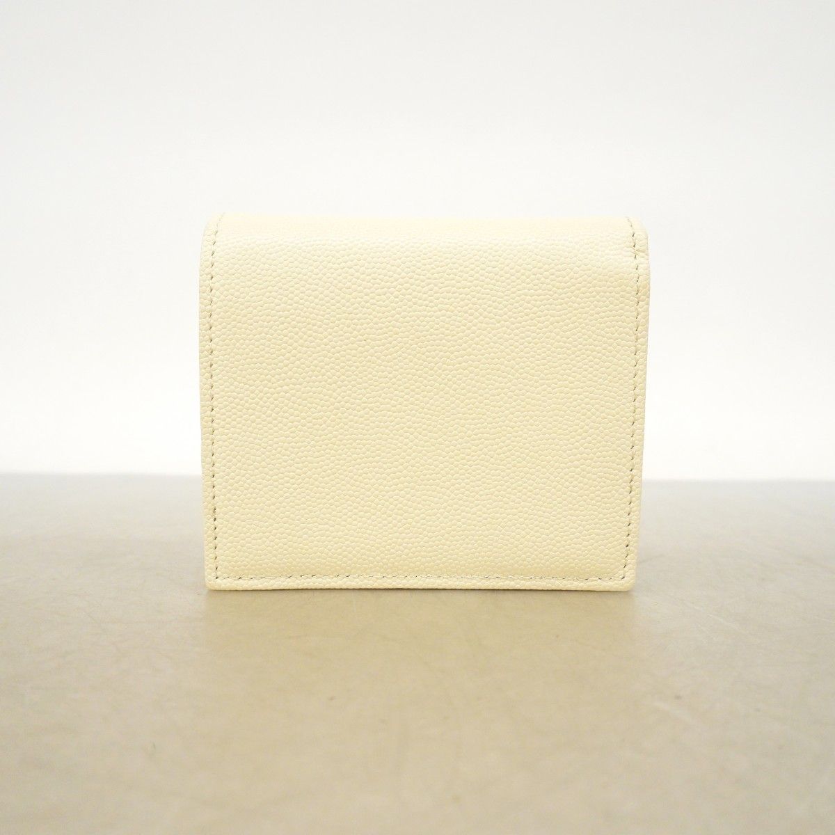 Chanel Wallet Caviar Leather White Silver — view 6