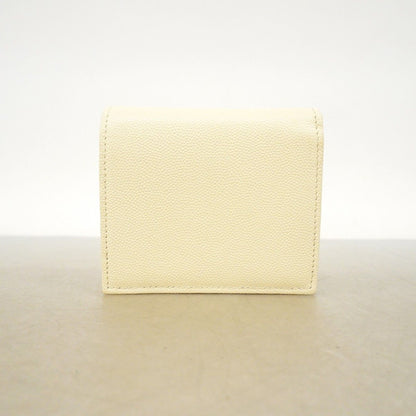 Chanel Wallet Caviar Leather White Silver — view 6