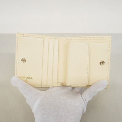 Chanel Wallet Caviar Leather White Silver — view 3