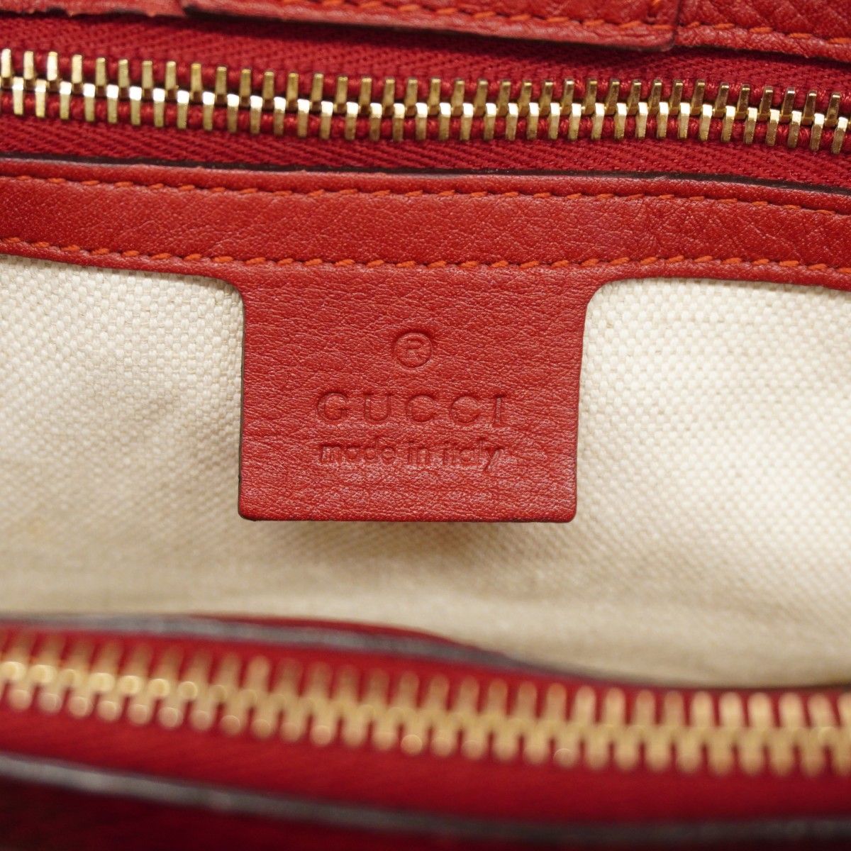 Gucci Handbag Bamboo Leather Red Gold 2-Way Bag — view 5