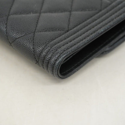 Chanel Wallet Caviar Leather Black Gold — view 6