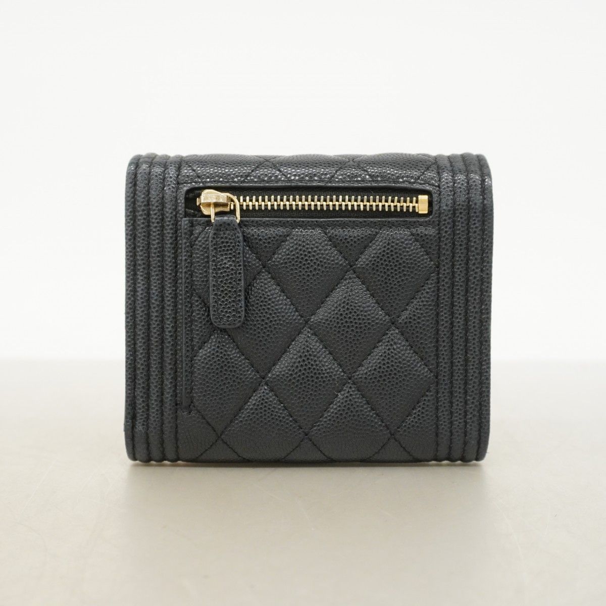 Chanel Wallet Caviar Leather Black Gold — view 7
