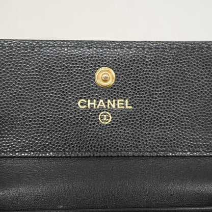 Chanel Wallet Caviar Leather Black Gold — view 4