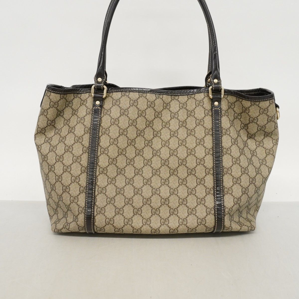 Gucci Tote GG Supreme Brown Gold — view 9