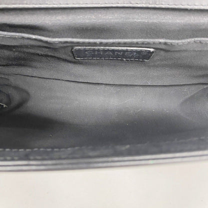 Chanel Shoulder Bag Lambskin Black Green Silver — view 4