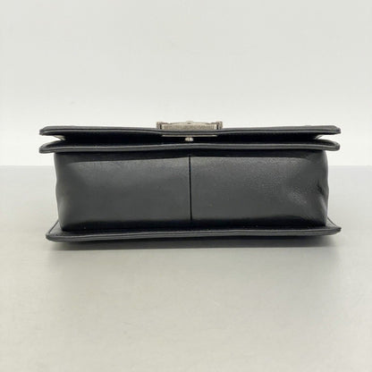 Chanel Shoulder Bag Lambskin Black Green Silver — view 3