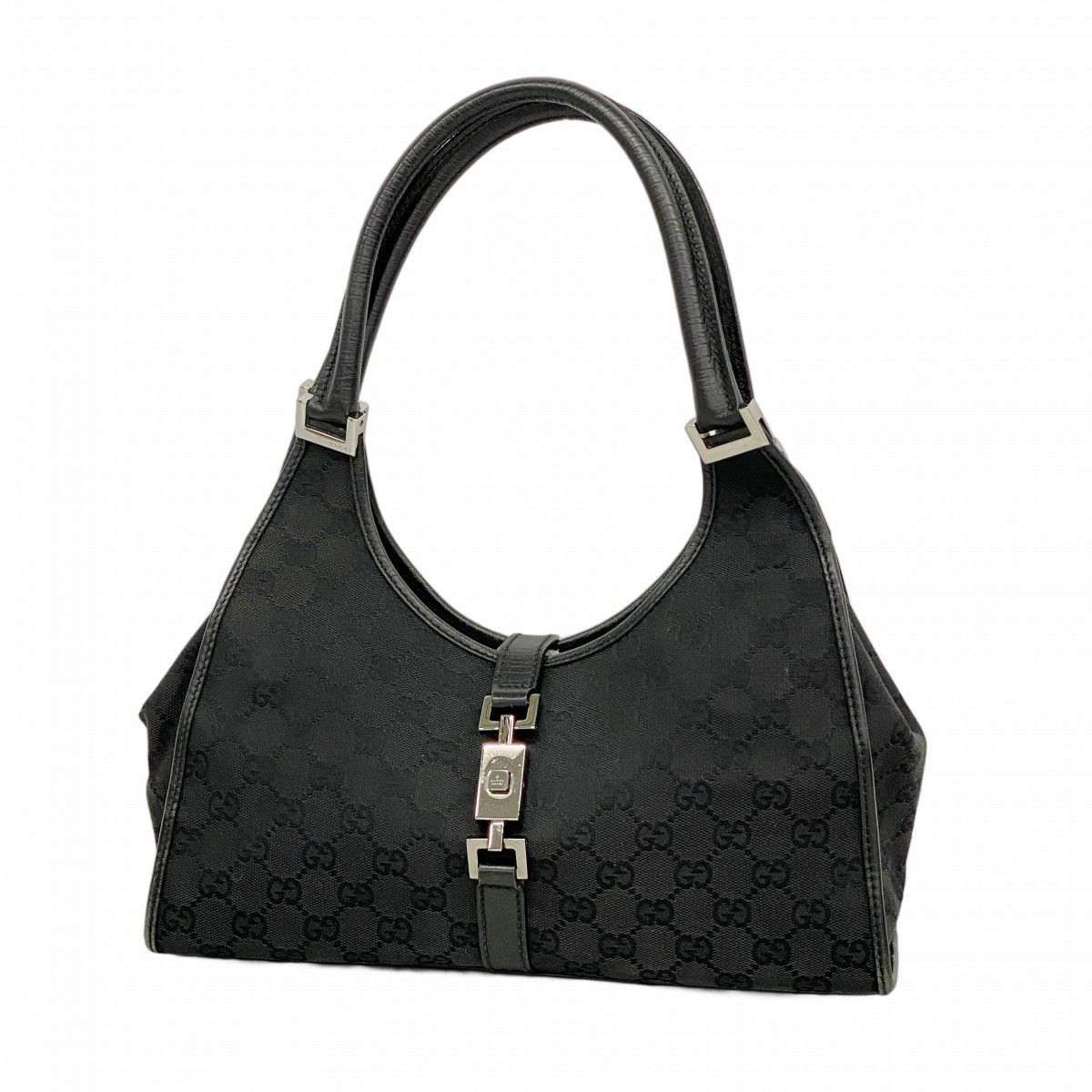 Gucci Handbag GG Canvas Jackie Black Silver