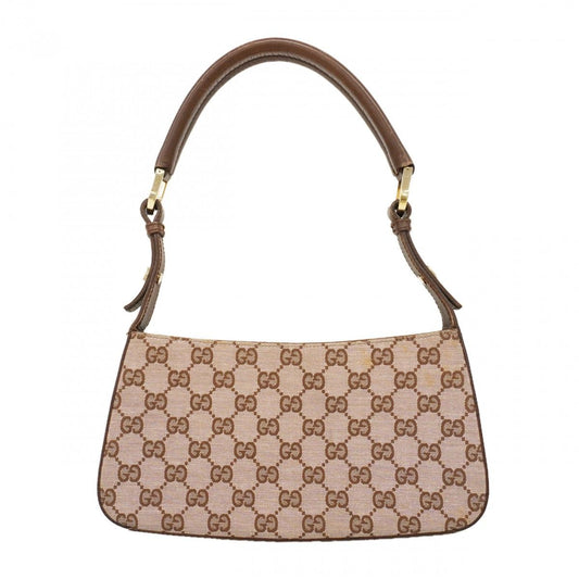 Gucci Handbag 001 Canvas Leather Brown Gold