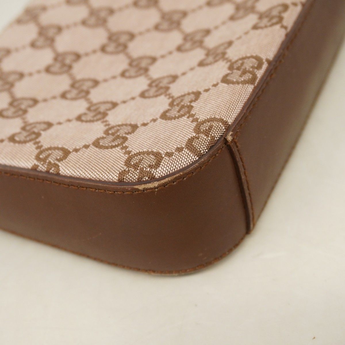 Gucci Handbag 001 Canvas Leather Brown Gold — view 6