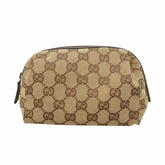 Gucci Pouch GG Canvas Brown Silver