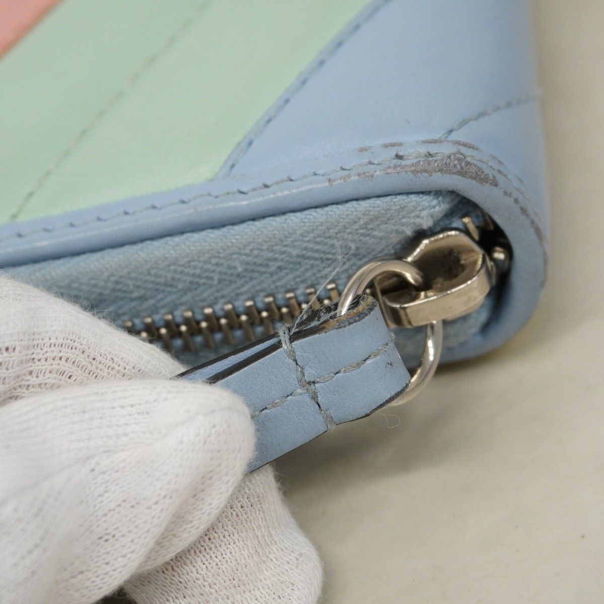 Gucci Wallet GG Marmont Leather Blue Multicolor Silver — view 7