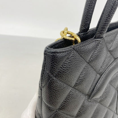 Chanel Tote Medallion Caviar Leather Black Gold — view 7