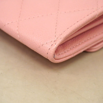 Chanel Shoulder Wallet Quilted Caviar Leather Pink Champagne Gold — view 6