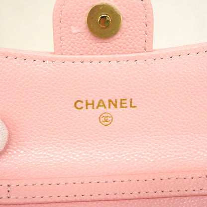 Chanel Shoulder Wallet Quilted Caviar Leather Pink Champagne Gold — view 5