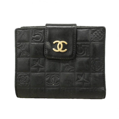 Chanel Wallet Icon Lambskin Black Gold