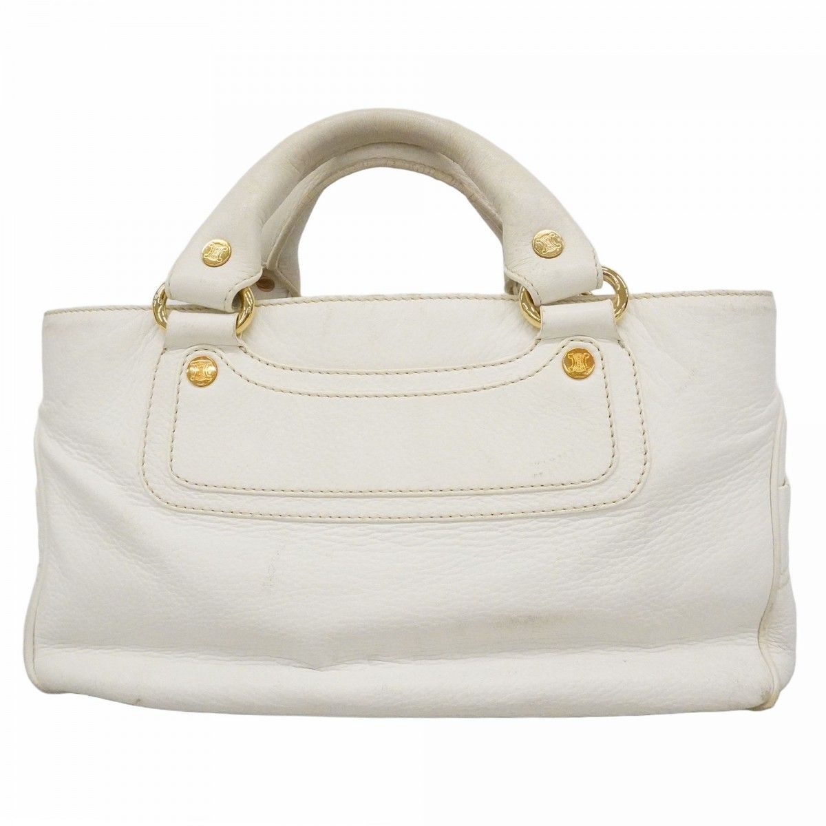 Celine Handbag Boogie Bag Leather White Gold