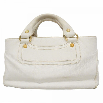 Celine Handbag Boogie Bag Leather White Gold