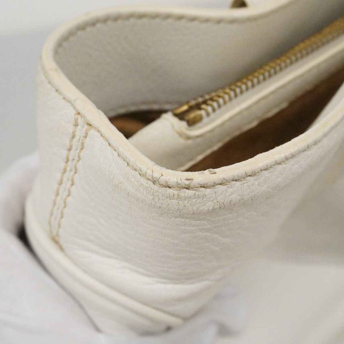 Celine Handbag Boogie Bag Leather White Gold — view 8