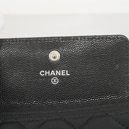 Chanel Card Case 19 Caviar Leather Black Silver — view 4
