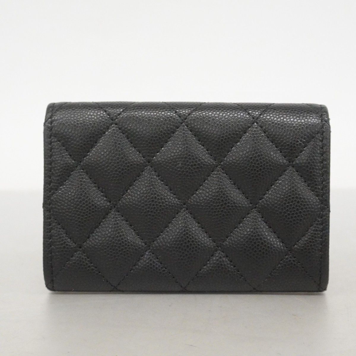 Chanel Card Case 19 Caviar Leather Black Silver — view 7