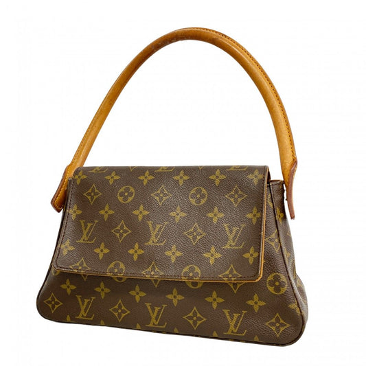 Louis Vuitton Shoulder Bag Monogram Mini Looping Brown