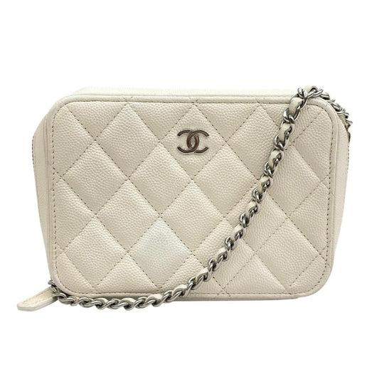 Chanel Quilted Mini Camera Bag White