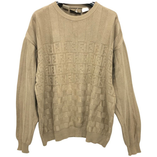Fendi Sweater Zucca Pecan FF Logo Cotton Beige