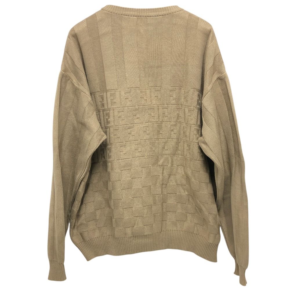 Fendi Sweater Zucca Pecan FF Logo Cotton Beige — view 2