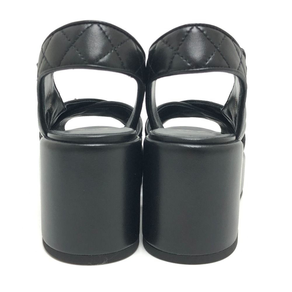 Chanel Sandals CC Logo Quilted Lambskin Black — view 4